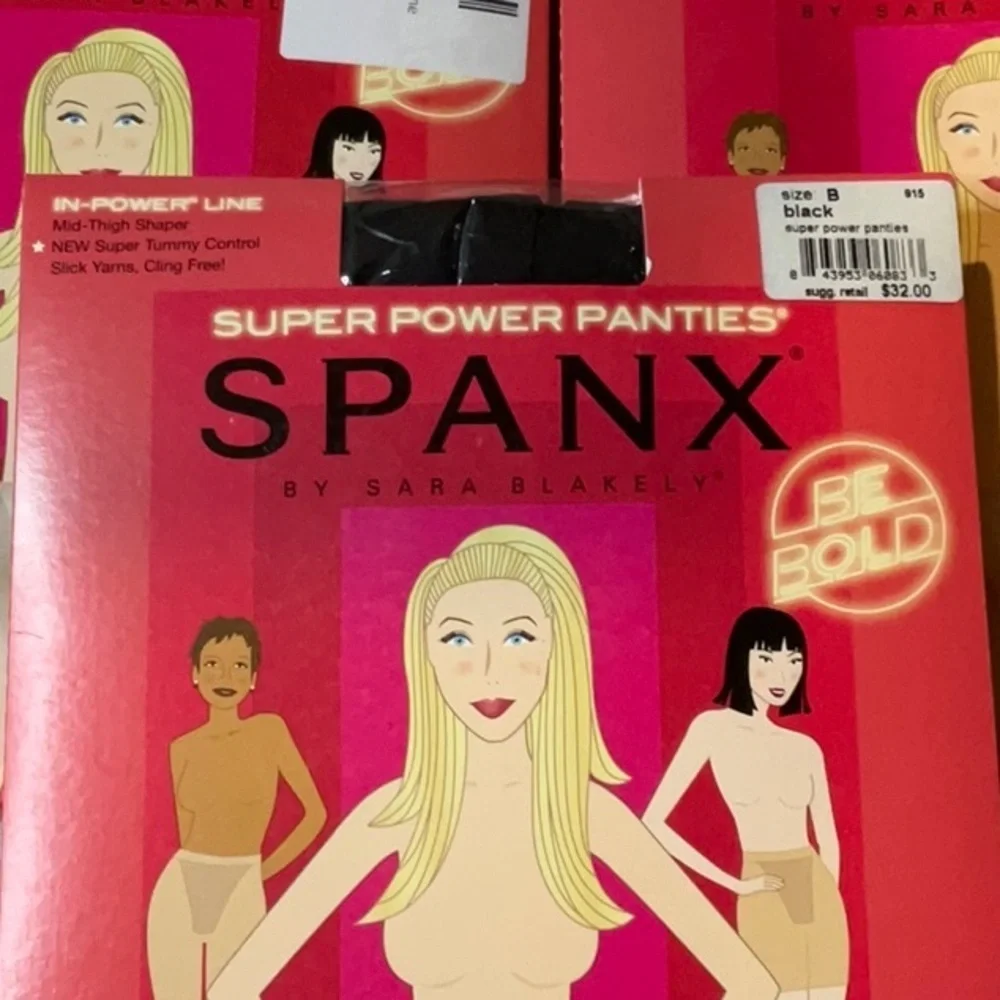 SPANX Super Power Panties in Black. Size B. NIOP. Each.
